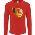 Curled Sri Lankan Flag Sri Lanka Day Football Mens Long Sleeve T-Shirt Red