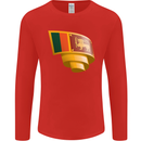 Curled Sri Lankan Flag Sri Lanka Day Football Mens Long Sleeve T-Shirt Red