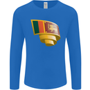Curled Sri Lankan Flag Sri Lanka Day Football Mens Long Sleeve T-Shirt Royal Blue