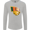 Curled Sri Lankan Flag Sri Lanka Day Football Mens Long Sleeve T-Shirt Sports Grey