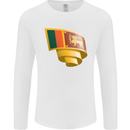 Curled Sri Lankan Flag Sri Lanka Day Football Mens Long Sleeve T-Shirt White