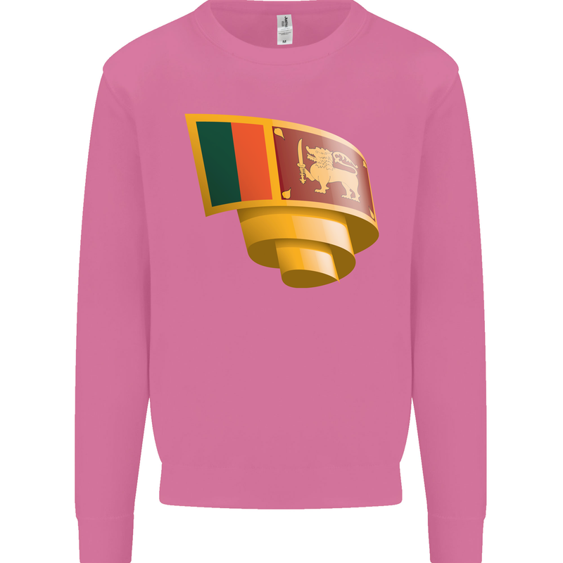 Curled Sri Lankan Flag Sri Lanka Day Football Mens Sweatshirt Jumper Azalea