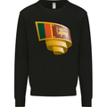 Curled Sri Lankan Flag Sri Lanka Day Football Mens Sweatshirt Jumper Black