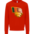 Curled Sri Lankan Flag Sri Lanka Day Football Mens Sweatshirt Jumper Bright Red