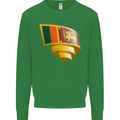 Curled Sri Lankan Flag Sri Lanka Day Football Mens Sweatshirt Jumper Irish Green