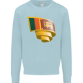 Curled Sri Lankan Flag Sri Lanka Day Football Mens Sweatshirt Jumper Light Blue
