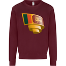 Curled Sri Lankan Flag Sri Lanka Day Football Mens Sweatshirt Jumper Maroon