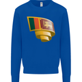 Curled Sri Lankan Flag Sri Lanka Day Football Mens Sweatshirt Jumper Royal Blue
