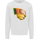 Curled Sri Lankan Flag Sri Lanka Day Football Mens Sweatshirt Jumper White