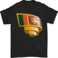 Curled Sri Lankan Flag Sri Lanka Day Football Mens T-Shirt 100% Cotton Black