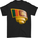 Curled Sri Lankan Flag Sri Lanka Day Football Mens T-Shirt 100% Cotton Black