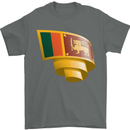 Curled Sri Lankan Flag Sri Lanka Day Football Mens T-Shirt 100% Cotton Charcoal