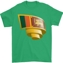 Curled Sri Lankan Flag Sri Lanka Day Football Mens T-Shirt 100% Cotton Irish Green