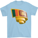 Curled Sri Lankan Flag Sri Lanka Day Football Mens T-Shirt 100% Cotton Light Blue