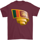 Curled Sri Lankan Flag Sri Lanka Day Football Mens T-Shirt 100% Cotton Maroon