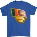 Curled Sri Lankan Flag Sri Lanka Day Football Mens T-Shirt 100% Cotton Royal Blue