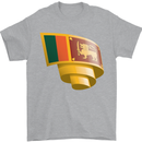 Curled Sri Lankan Flag Sri Lanka Day Football Mens T-Shirt 100% Cotton Sports Grey
