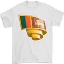 Curled Sri Lankan Flag Sri Lanka Day Football Mens T-Shirt 100% Cotton White