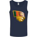 Curled Sri Lankan Flag Sri Lanka Day Football Mens Vest Tank Top Navy Blue