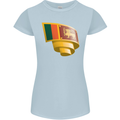 Curled Sri Lankan Flag Sri Lanka Day Football Womens Petite Cut T-Shirt Light Blue