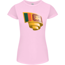 Curled Sri Lankan Flag Sri Lanka Day Football Womens Petite Cut T-Shirt Light Pink