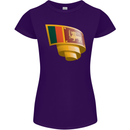 Curled Sri Lankan Flag Sri Lanka Day Football Womens Petite Cut T-Shirt Purple
