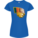 Curled Sri Lankan Flag Sri Lanka Day Football Womens Petite Cut T-Shirt Royal Blue
