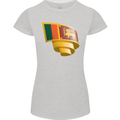 Curled Sri Lankan Flag Sri Lanka Day Football Womens Petite Cut T-Shirt Sports Grey