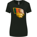 Curled Sri Lankan Flag Sri Lanka Day Football Womens Wider Cut T-Shirt Black