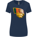 Curled Sri Lankan Flag Sri Lanka Day Football Womens Wider Cut T-Shirt Navy Blue