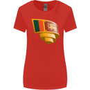 Curled Sri Lankan Flag Sri Lanka Day Football Womens Wider Cut T-Shirt Red