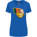 Curled Sri Lankan Flag Sri Lanka Day Football Womens Wider Cut T-Shirt Royal Blue