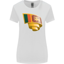 Curled Sri Lankan Flag Sri Lanka Day Football Womens Wider Cut T-Shirt White