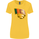 Curled Sri Lankan Flag Sri Lanka Day Football Womens Wider Cut T-Shirt Yellow