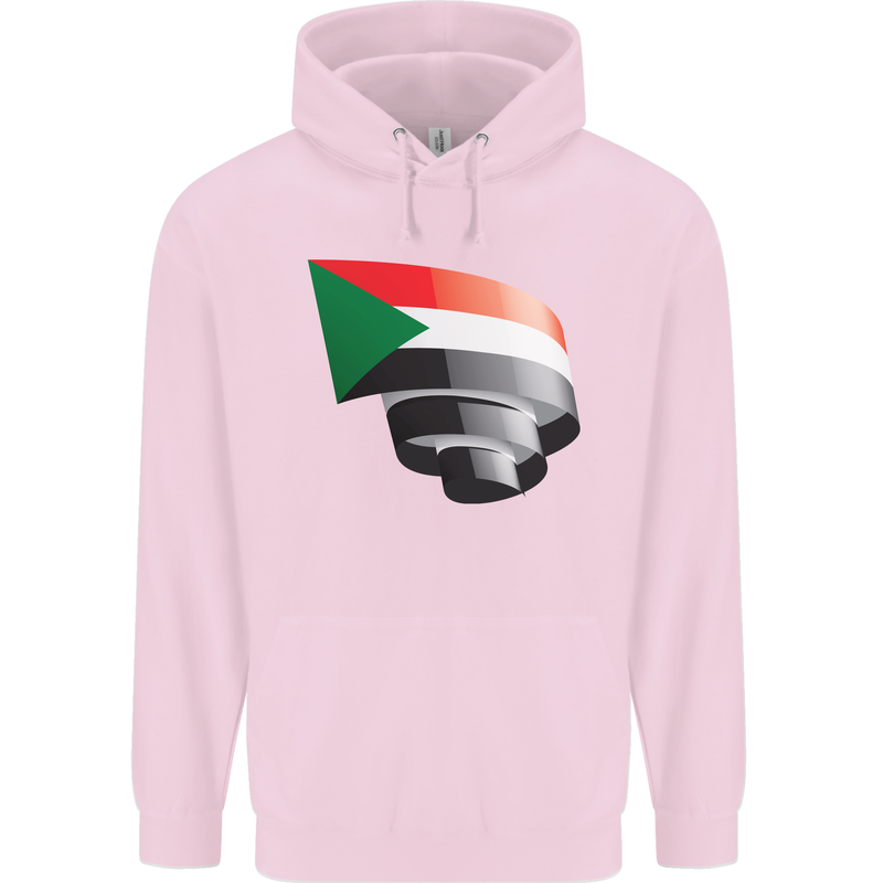 Curled Sudan Flag Sudanese Day Football Childrens Kids Hoodie Light Pink