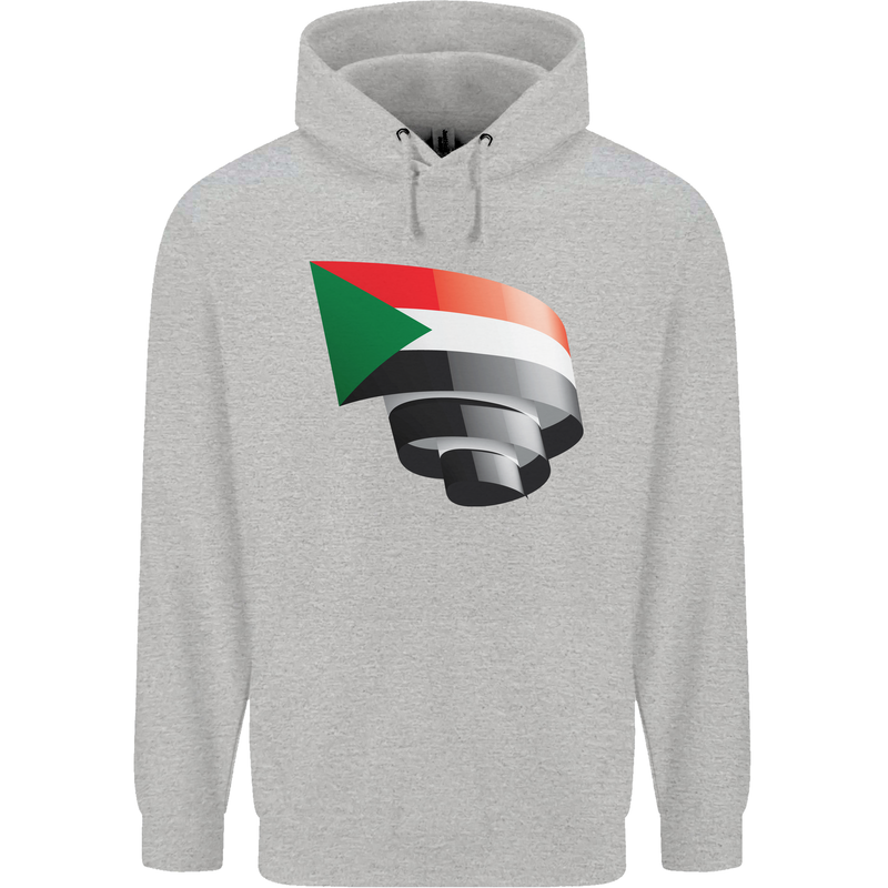 Curled Sudan Flag Sudanese Day Football Childrens Kids Hoodie Sports Grey