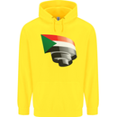 Curled Sudan Flag Sudanese Day Football Childrens Kids Hoodie Yellow