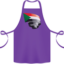Curled Sudan Flag Sudanese Day Football Cotton Apron 100% Organic Purple