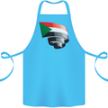 Curled Sudan Flag Sudanese Day Football Cotton Apron 100% Organic Turquoise