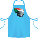 Curled Sudan Flag Sudanese Day Football Cotton Apron 100% Organic Turquoise