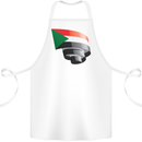 Curled Sudan Flag Sudanese Day Football Cotton Apron 100% Organic White