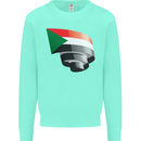 Curled Sudan Flag Sudanese Day Football Kids Sweatshirt Jumper Peppermint