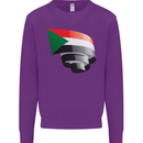 Curled Sudan Flag Sudanese Day Football Kids Sweatshirt Jumper Purple