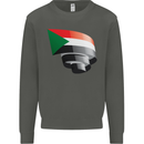Curled Sudan Flag Sudanese Day Football Kids Sweatshirt Jumper Storm Grey