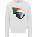 Curled Sudan Flag Sudanese Day Football Kids Sweatshirt Jumper White
