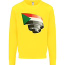 Curled Sudan Flag Sudanese Day Football Kids Sweatshirt Jumper Yellow
