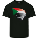 Curled Sudan Flag Sudanese Day Football Kids T-Shirt Childrens Black