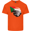 Curled Sudan Flag Sudanese Day Football Kids T-Shirt Childrens Orange