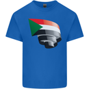 Curled Sudan Flag Sudanese Day Football Kids T-Shirt Childrens Royal Blue