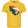Curled Sudan Flag Sudanese Day Football Kids T-Shirt Childrens Yellow